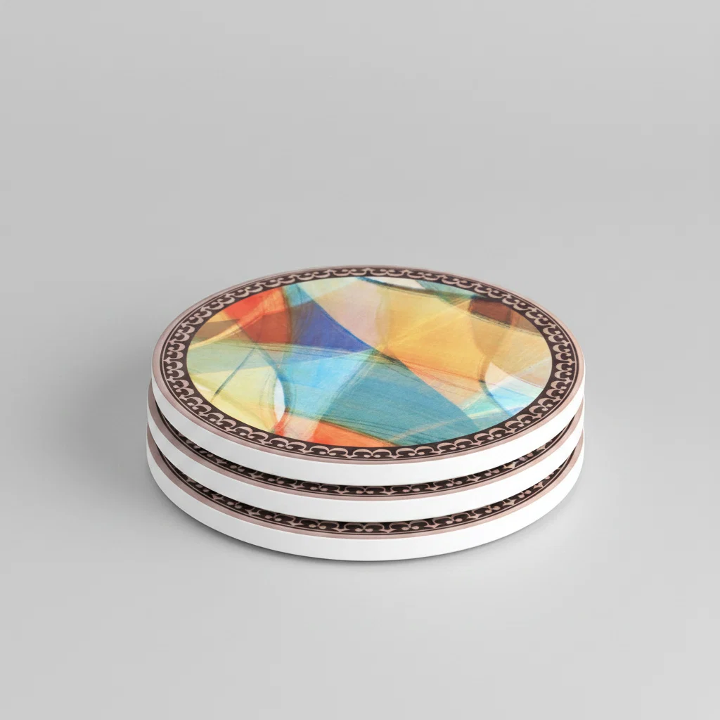 Dinevora Boho Ceramic Cork Coasters