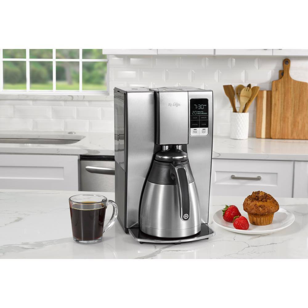2025 Cafetera Programable Mr. Coffee de 10 Tazas en Acero Inoxidable con Jarra Térmica – Modelo 2133734