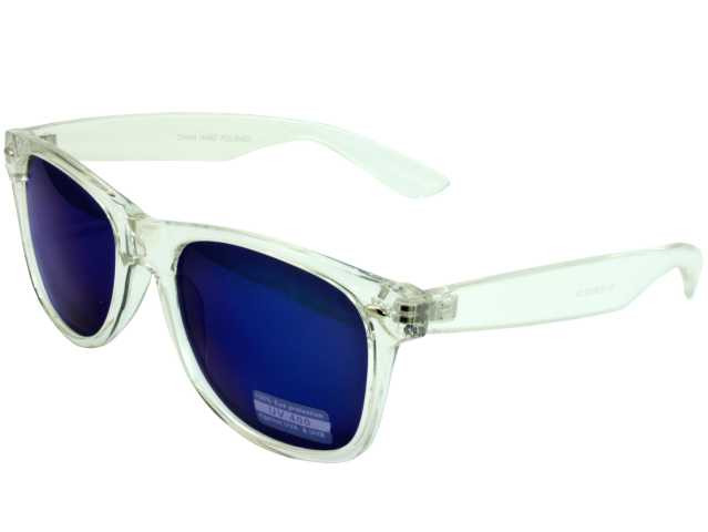 Vintage 80 Style Clear Frame Blue Lens Sunglasses WS7062