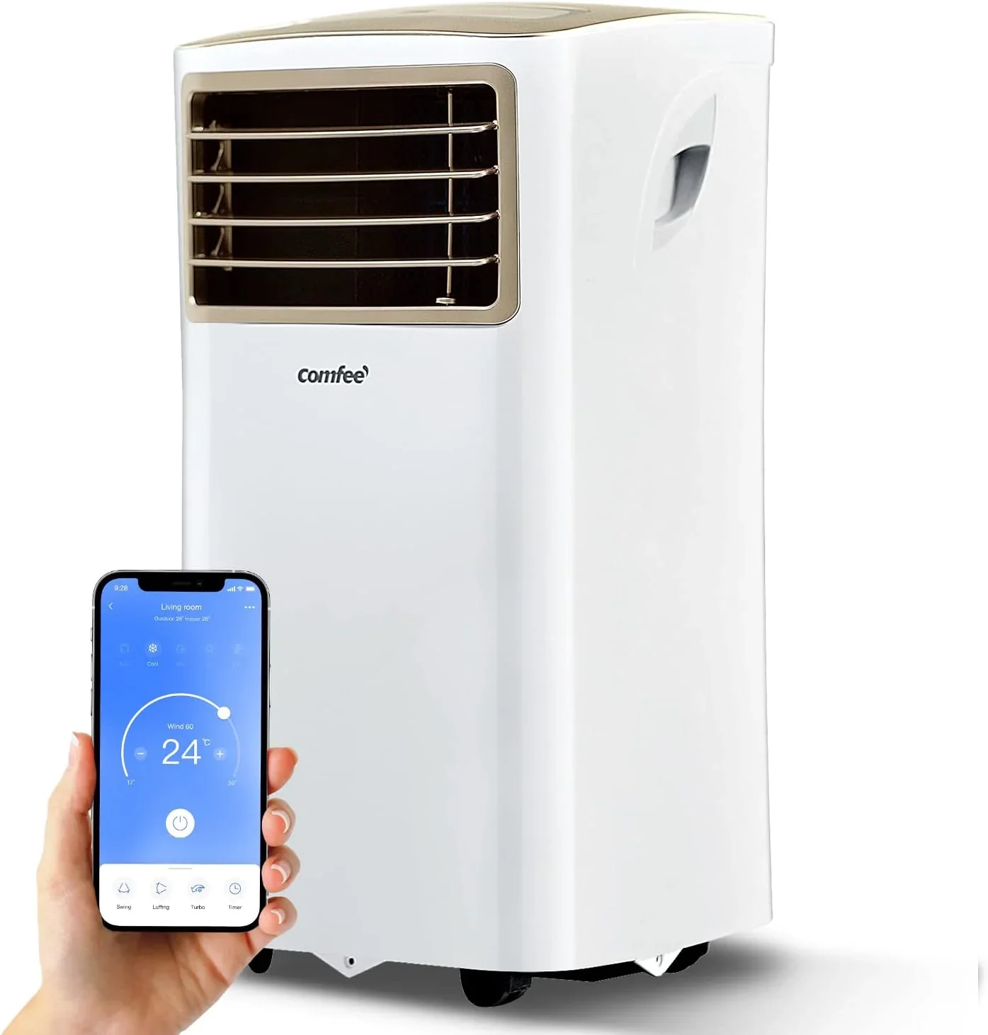 Comfee Mobiles Klimagerät MPPH-09CRN7, 9000 BTU 2,6kW, Kühlen&Ventilieren&Entfeuchten, Raumgröße bis 88m³(33㎡), Mobile Klimaanlage mit Abluftschlauch