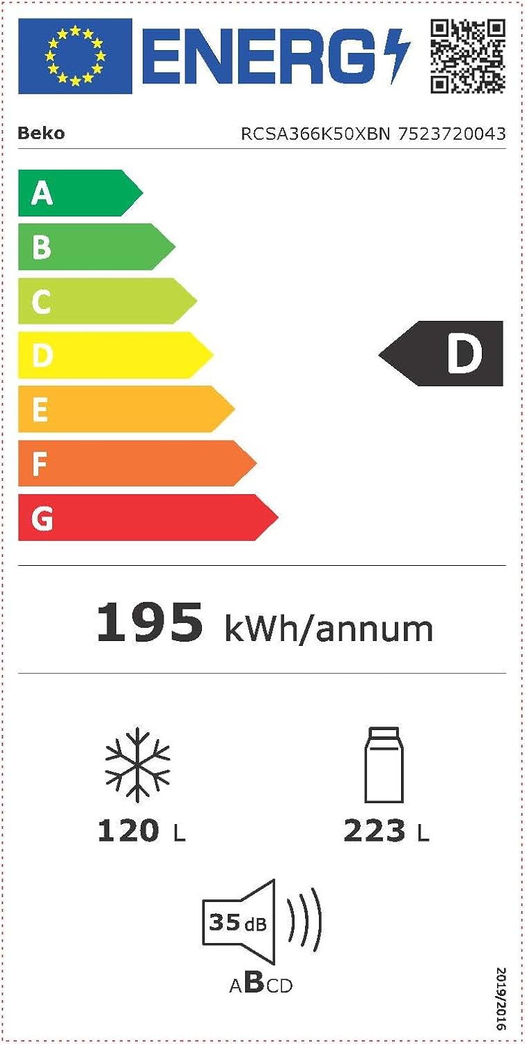 Beko RCNE366E70ZXBRN bPRO700 freistehende Kühl-/Gefrierkombination, großer Kühlschrank, 323 l Gesamtrauminhalt, HarvestFresh, NoFrost, leise, SmoothFit, 0°C-Zone, Dark Inox
