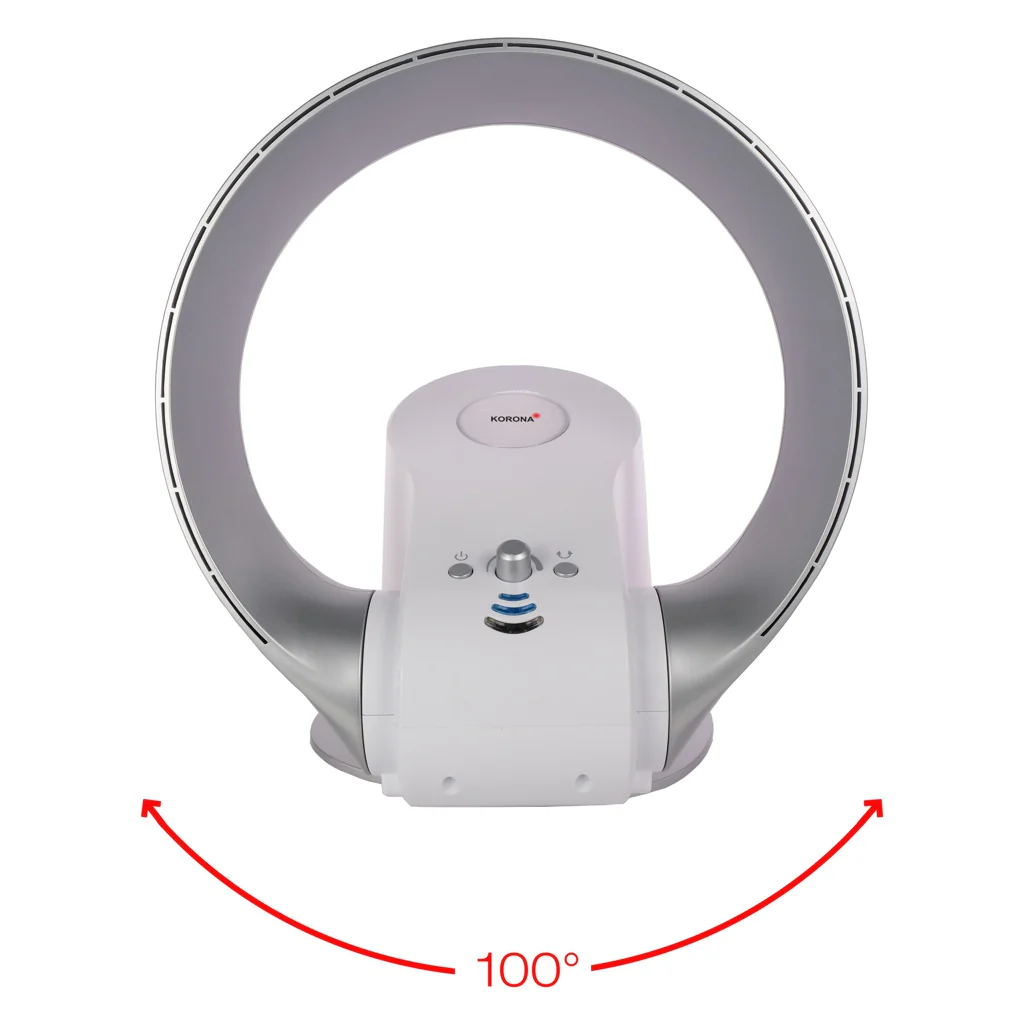 2025 Ventilador de pared y de mesa sin aspas Korona 81008, 26 W, plata y blanco