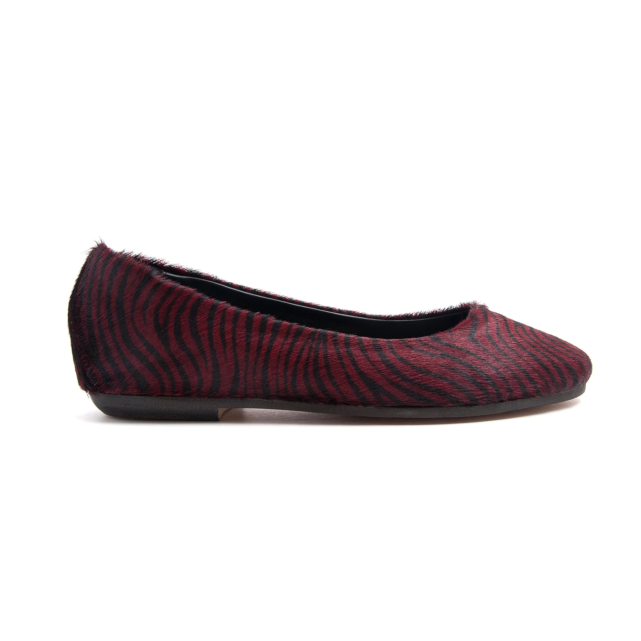 Ballerina foderata cavallino zebra amarena