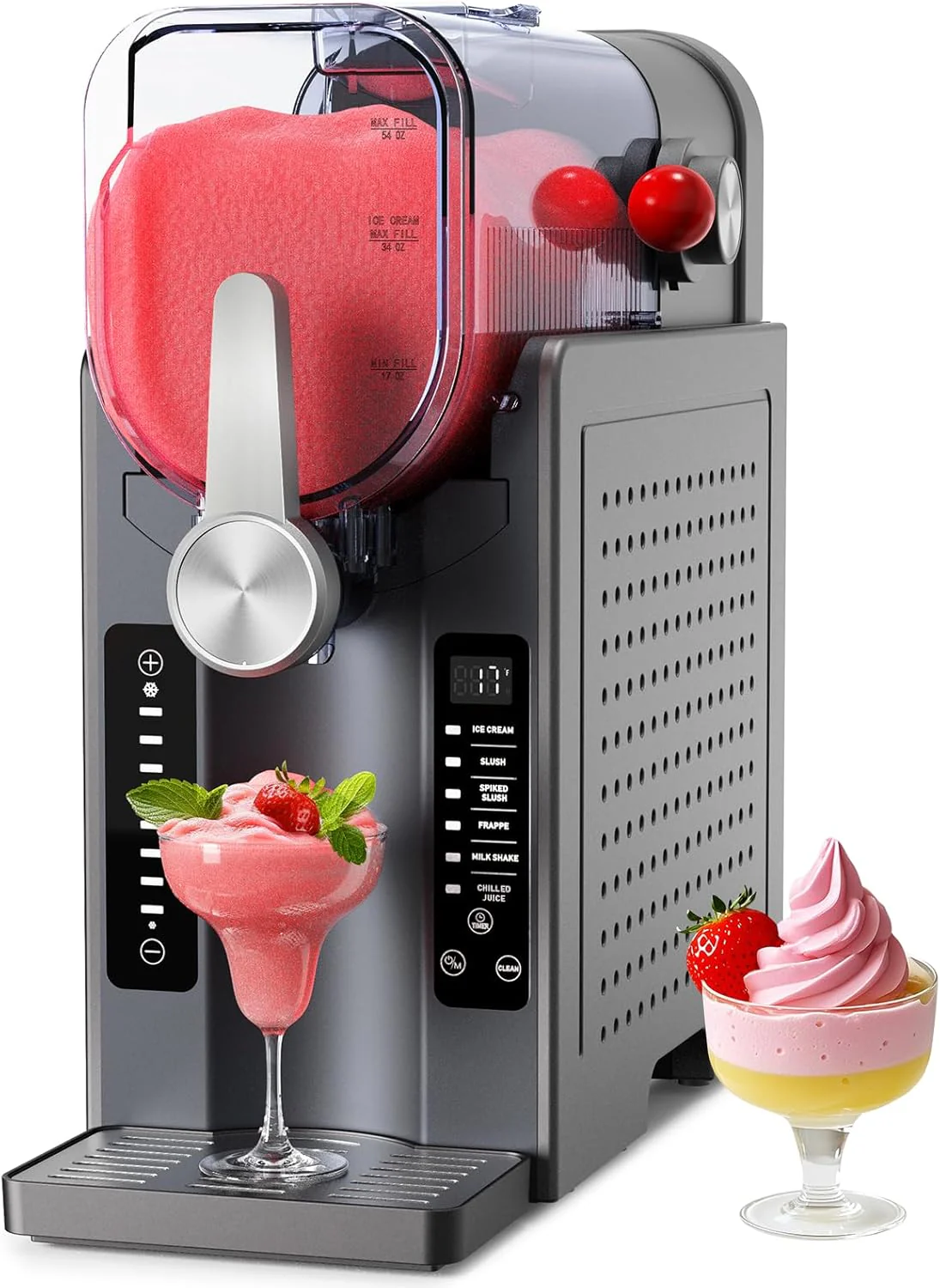 Slushie Machine - Professional Frozen Drink Maker No Ice Needed- Slushy Machine for Home with LED Display - One-Touch Reservation & 6 Pre-set Programs for Frozen Margaritas, Frappés & Ice Cream