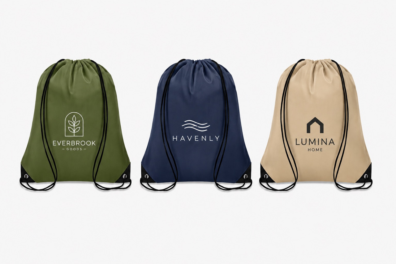 Drawstring Backpack Bags w/ Custom Logo 17