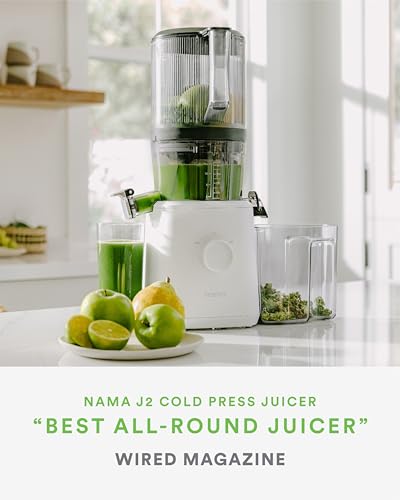 Nama J2 Cold Press Juicer �C Self Feeding for Hands Free Operation with Wide Mouth Hopper for Whole Recipe Loading, Zero Waste Masticating Juicer For More Juice, Less Pulp �C Easy Cleanup & Assembly: Home & Kitchen