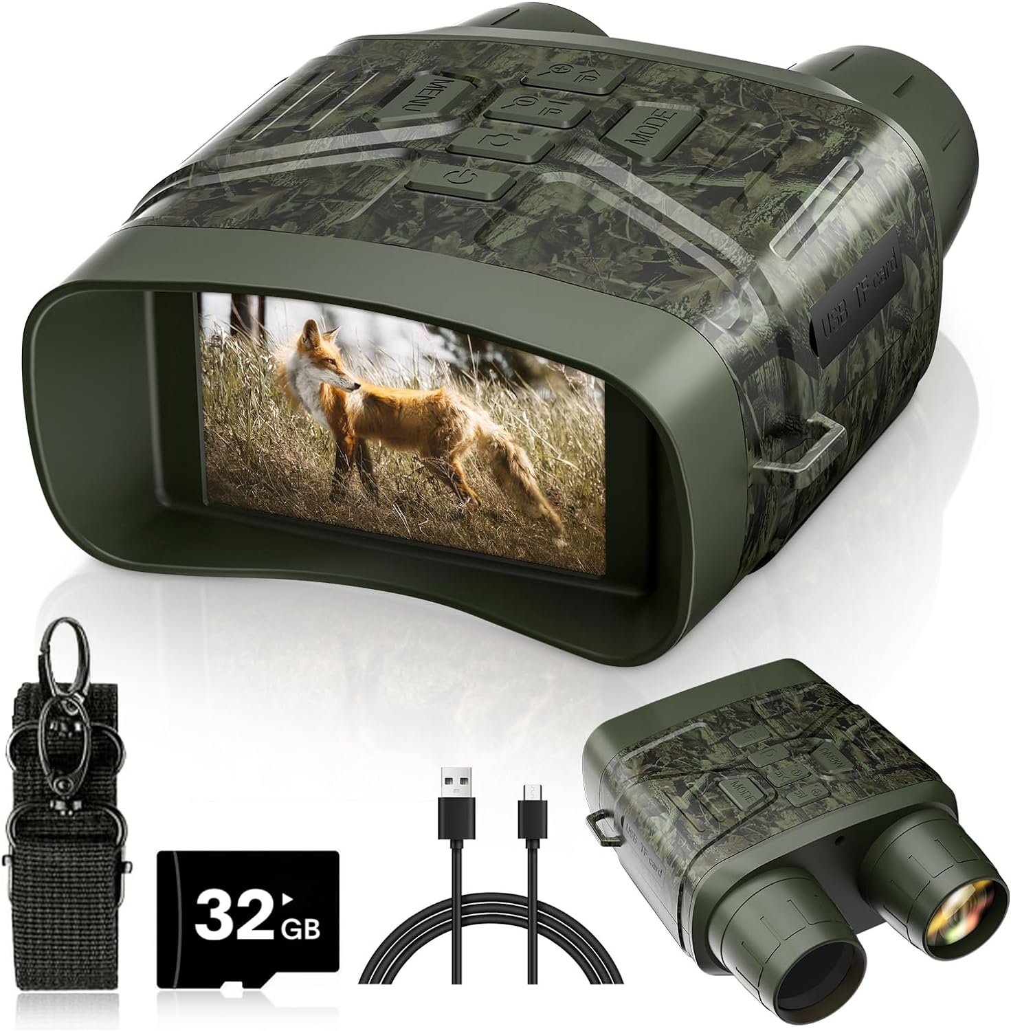 Night Vision Goggles - 4K Night Vision Binoculars for Adults, 3'' HD Screen Binoculars can Save Photo and Video with 32GB TF Card, Black