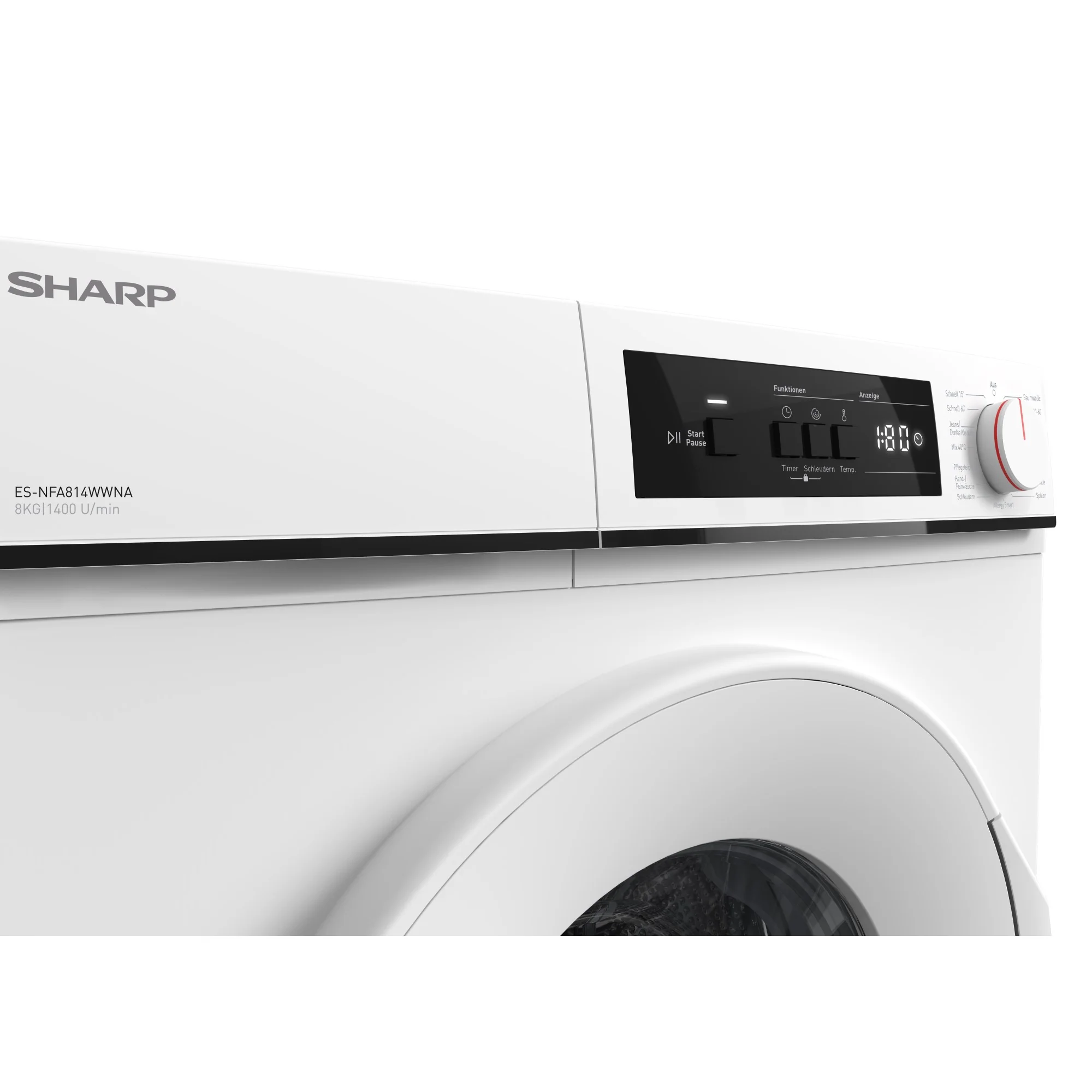 Sharp Waschmaschine 8kg, ES-NFA814WWNA-CH