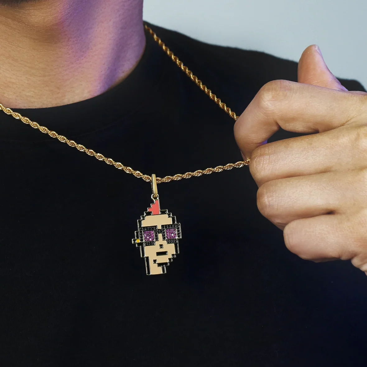 Big Daddy Iced Out Cryptopunk NFT Pendant #2 - Limited edition