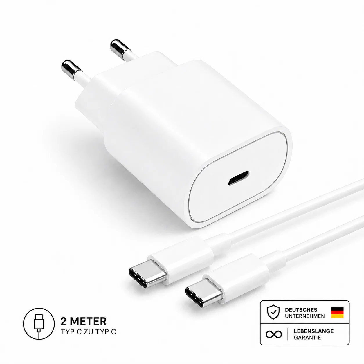 25W USB-C Ladegerät mit Kabel �?Netzteil, Adapter & Schnellladestecker für iPhone & Samsung