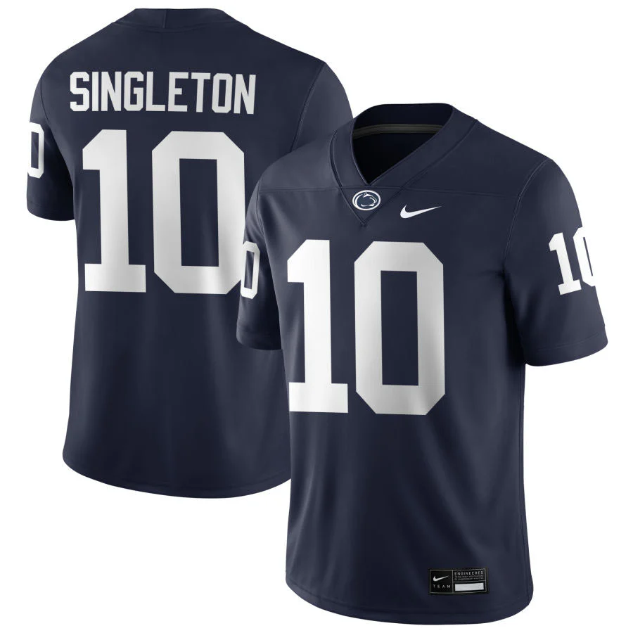 Men��s Penn State #10 Nicholas Singleton Football Jersey
