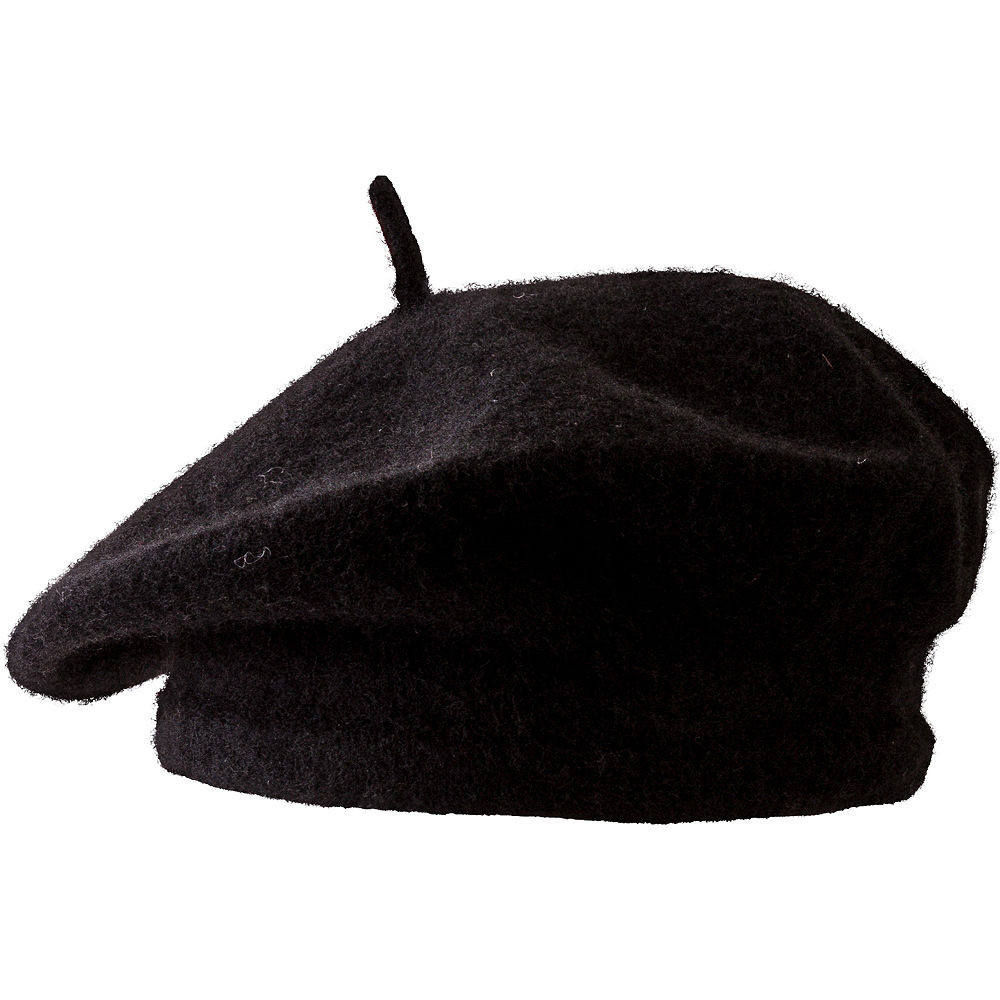 Black Beret French Beret Artist Hat Wool  22.5