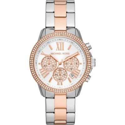 Michael Kors Oversized Bryn Pavé Two-Tone Watch MK7201
