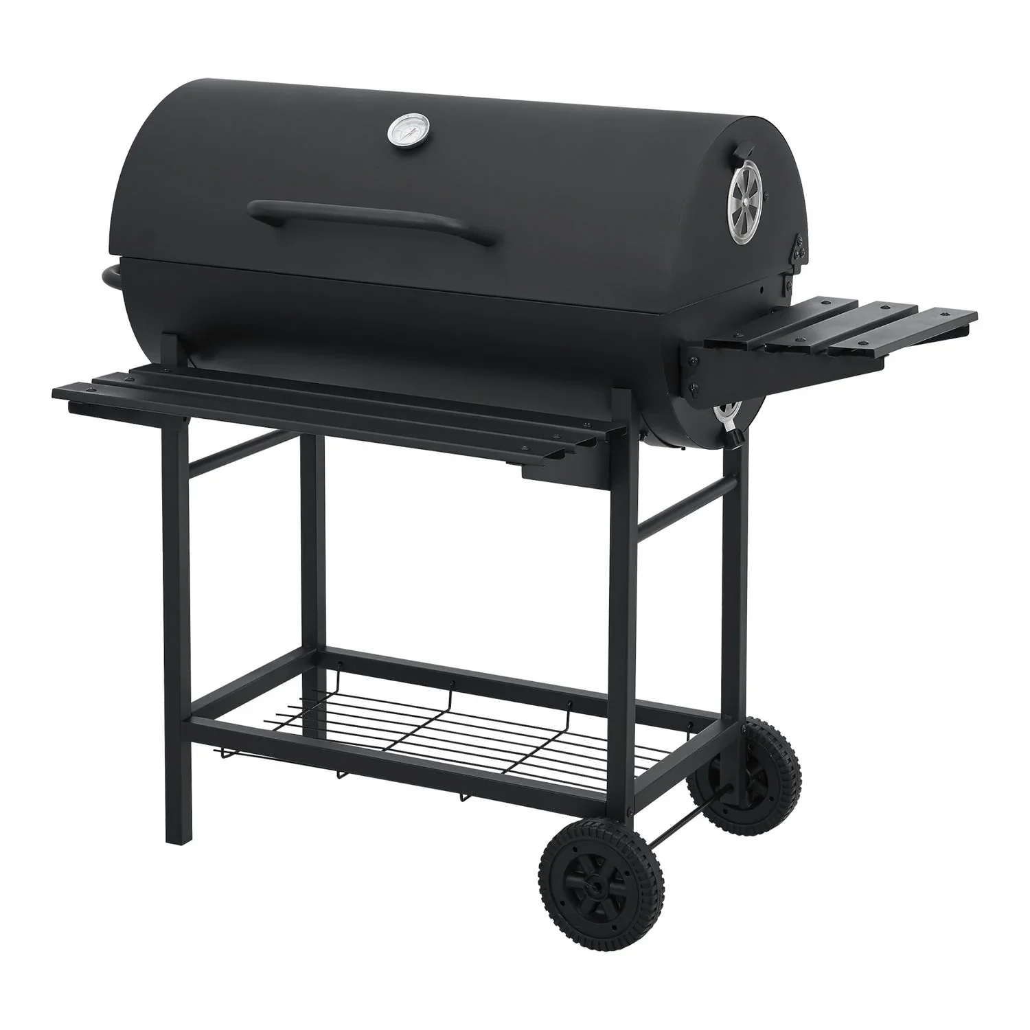 Barbacoa De Carbón Armento Con 2 Ruedas Termómetro Acero - Negro [casa.pro]