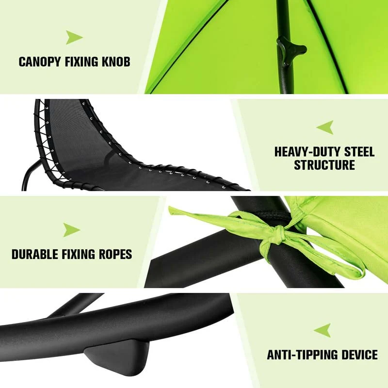 Eletriclife Hammock Swing Lounger Chair with Shade Canopy
