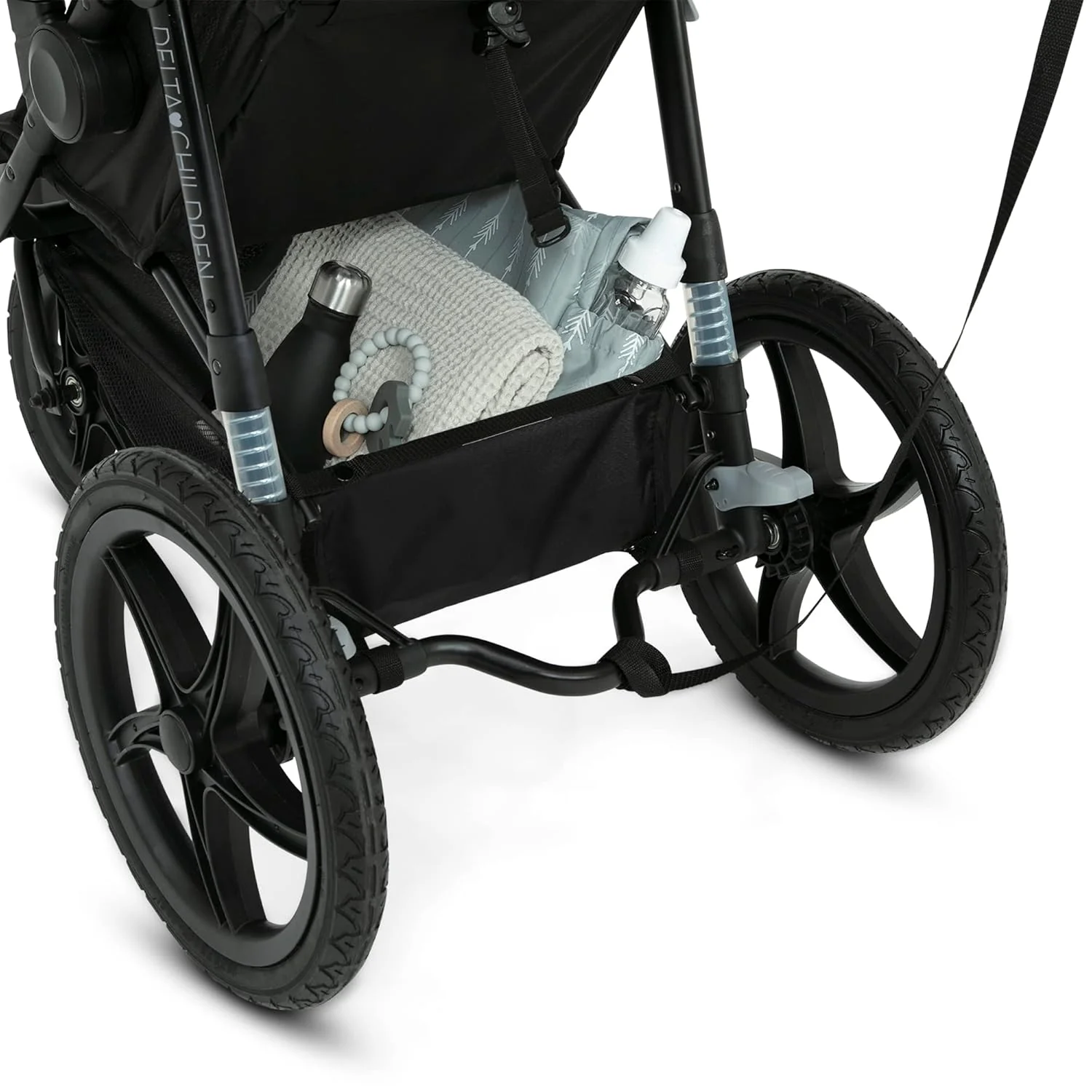 Delta Children Apollo Jogging Stroller Shock Absorbing Frame with Large Canopy Recline