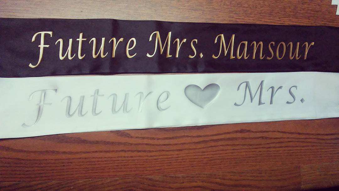 Custom Pageant Wedding Black Satin Sashes Satin Quality 60
