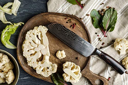 Yatoshi 7 Knife Block Set – Pro Kitchen Knife Set Ultra Sharp High Carbon Stainless Steel with Ergonomic Handle
