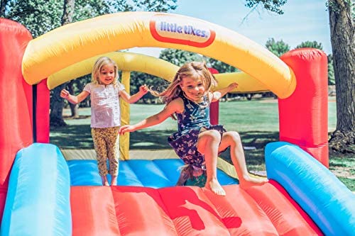 Little Tikes Jump 'n Slide Bouncer - Inflatable Jumper Bounce House Plus Heavy Duty Blower With GFCI, Stakes