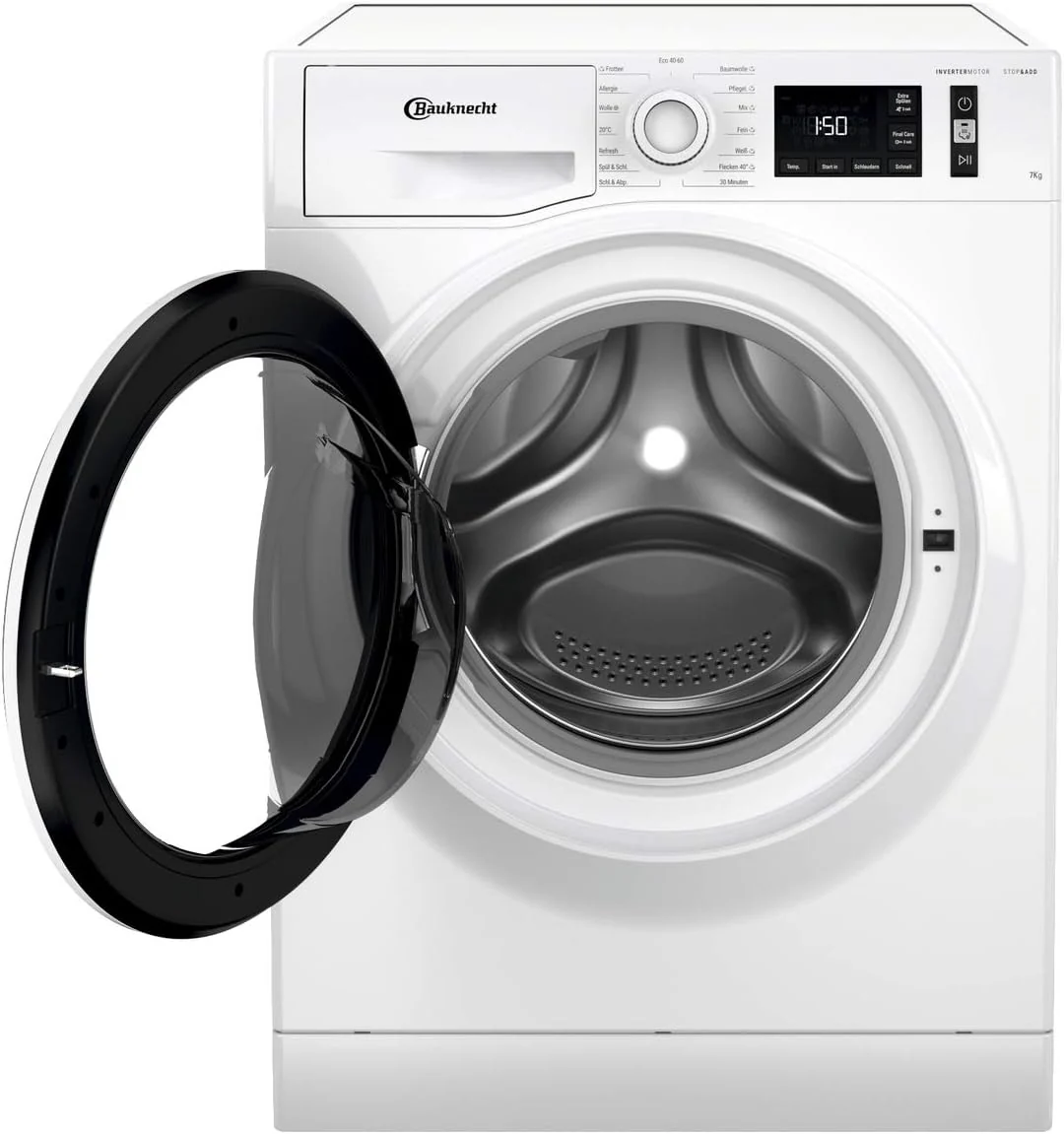 Bauknecht W Active 711 B wasmachine-voorlader/ 7 kg/ 1400 tpm/ Krachtige vlekverwijdering/ Stoomprogramma's/ Steam Hygiene met antivirus/ Steam Refresh/ Stop&Add-functie/ Dynamic Inverter-motor