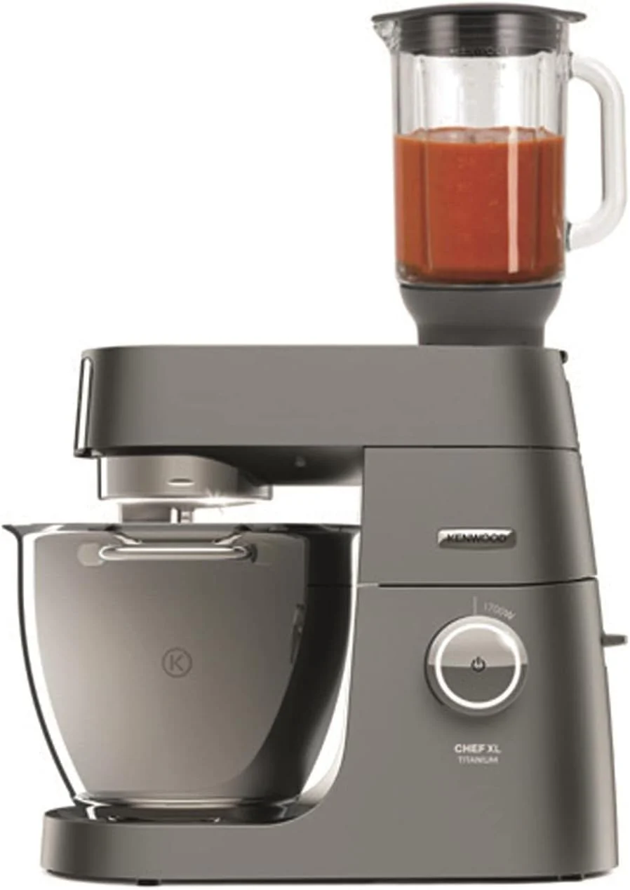 Kenwood Titanium Chef Baker KVL85.424SI Keukenmachine met ge?ntegreerde weegschaal, incl. 4-delige patisserie set, 7 L en 5 L mengkom, traploze snelheidsregeling, 1200 W, zilver