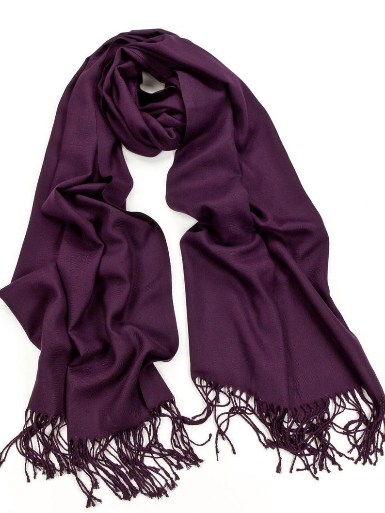 Purple Pashmina Scarf Shawl 100% Fine Wool Mix  20+ Colors 28
