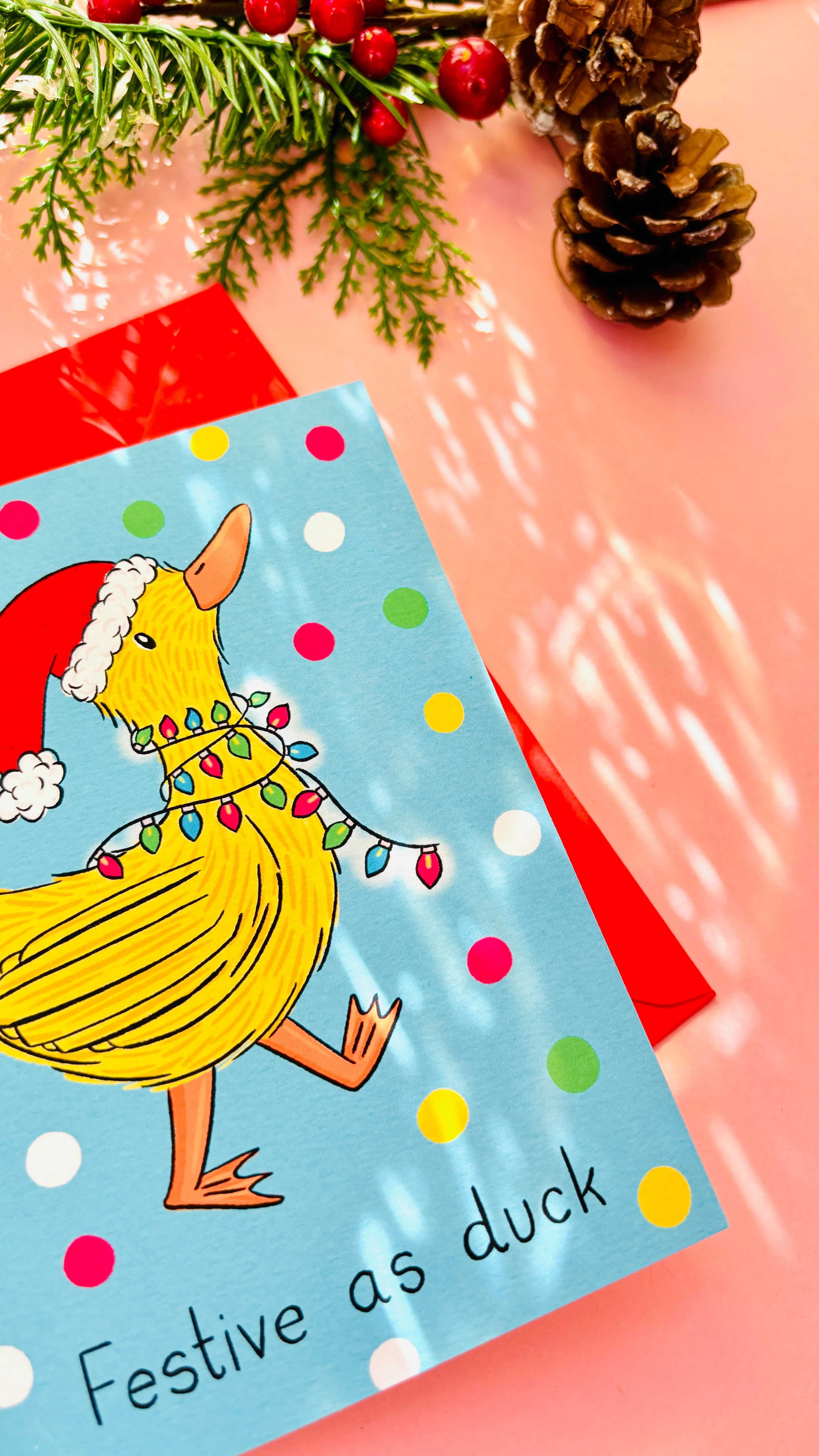 Festive as Duck Christmas Card �C Funny Cheeky Holiday Greetings