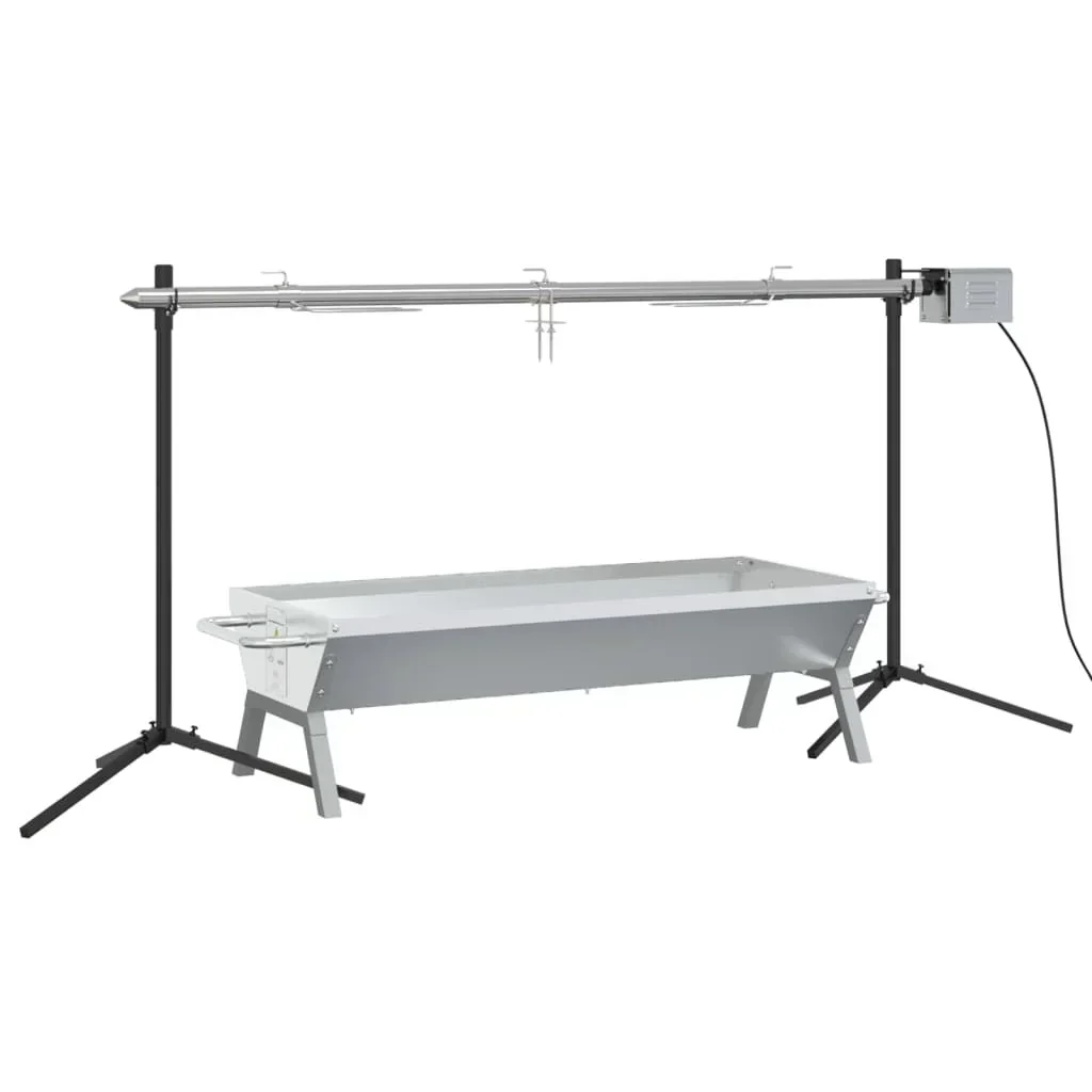 Juego De Barbacoa Automática Y Bandeja Acero Inoxidable Vidaxl