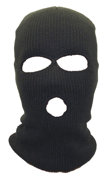 Wholesale Ski Masks | Bulk Ski Masks | Three Hole Knit  Black 3056D