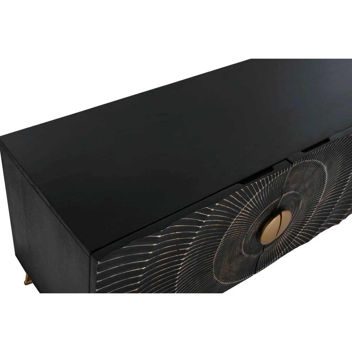 TV-möbler Home ESPRIT Svart Metall Mangoträ 160 x 40 x 50 cm