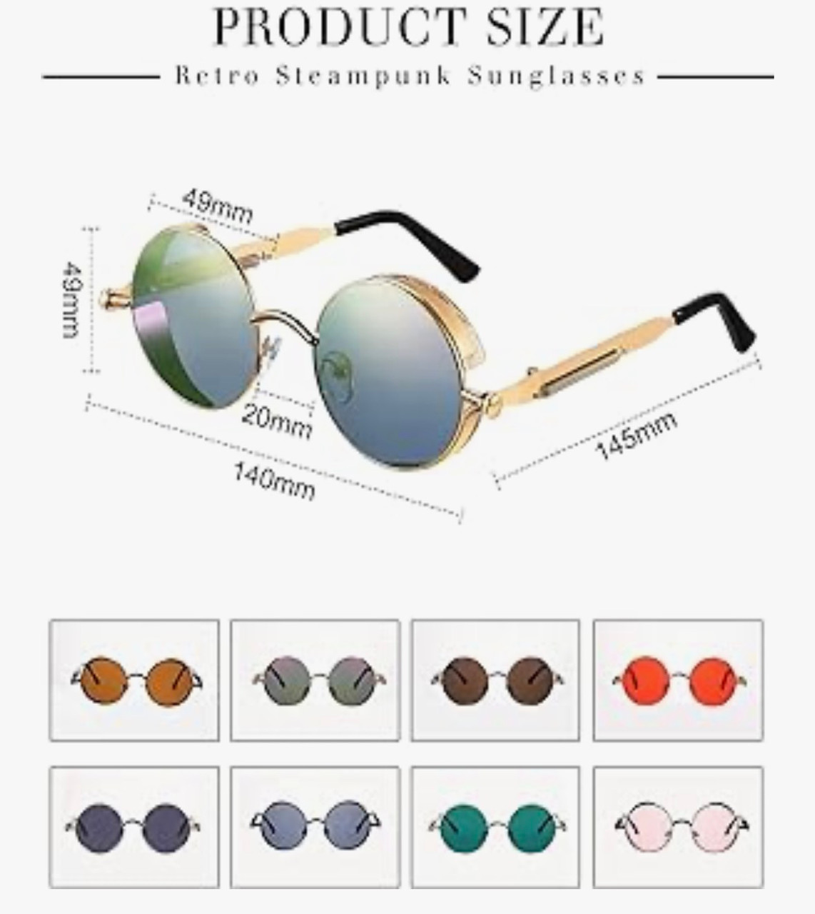 Steampunk Flip Up Circle Glasses Mix Colors 1037