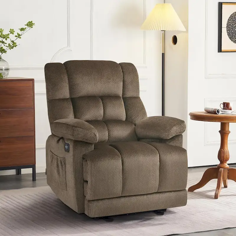 MCombo Heated Massage Electric Recliner Chair for Living Room - Fabric R6233