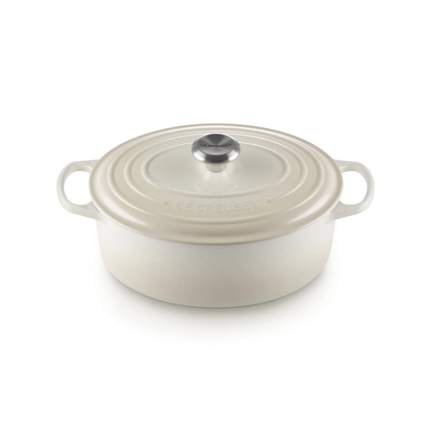 Le Creuset Pfanne Signature Bräter Oval  29 cm Meringue