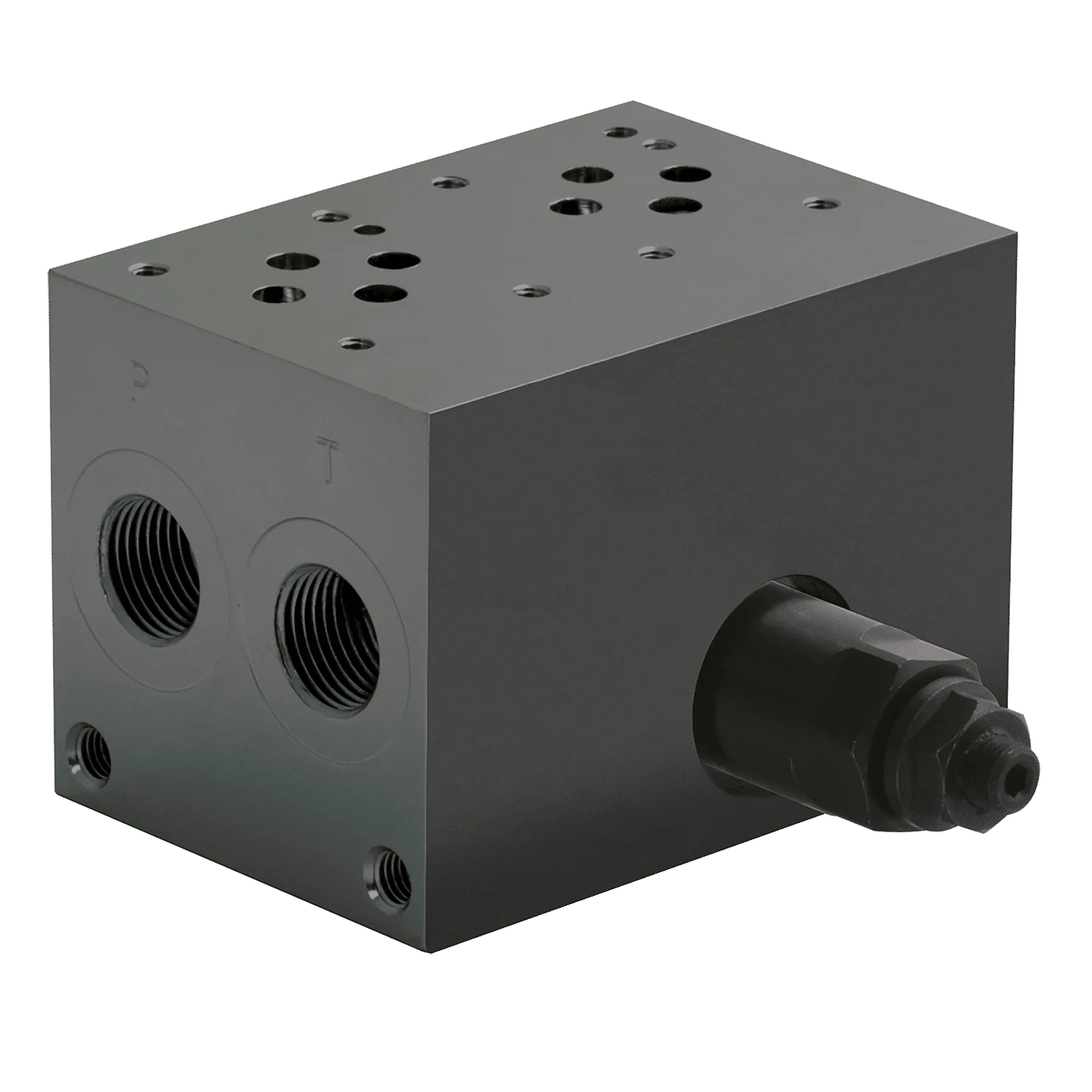 FT Pro - CM3-4G-ADJ CETOP 3 4 Steel Manifold Steel c/w Pressure Relief Valve