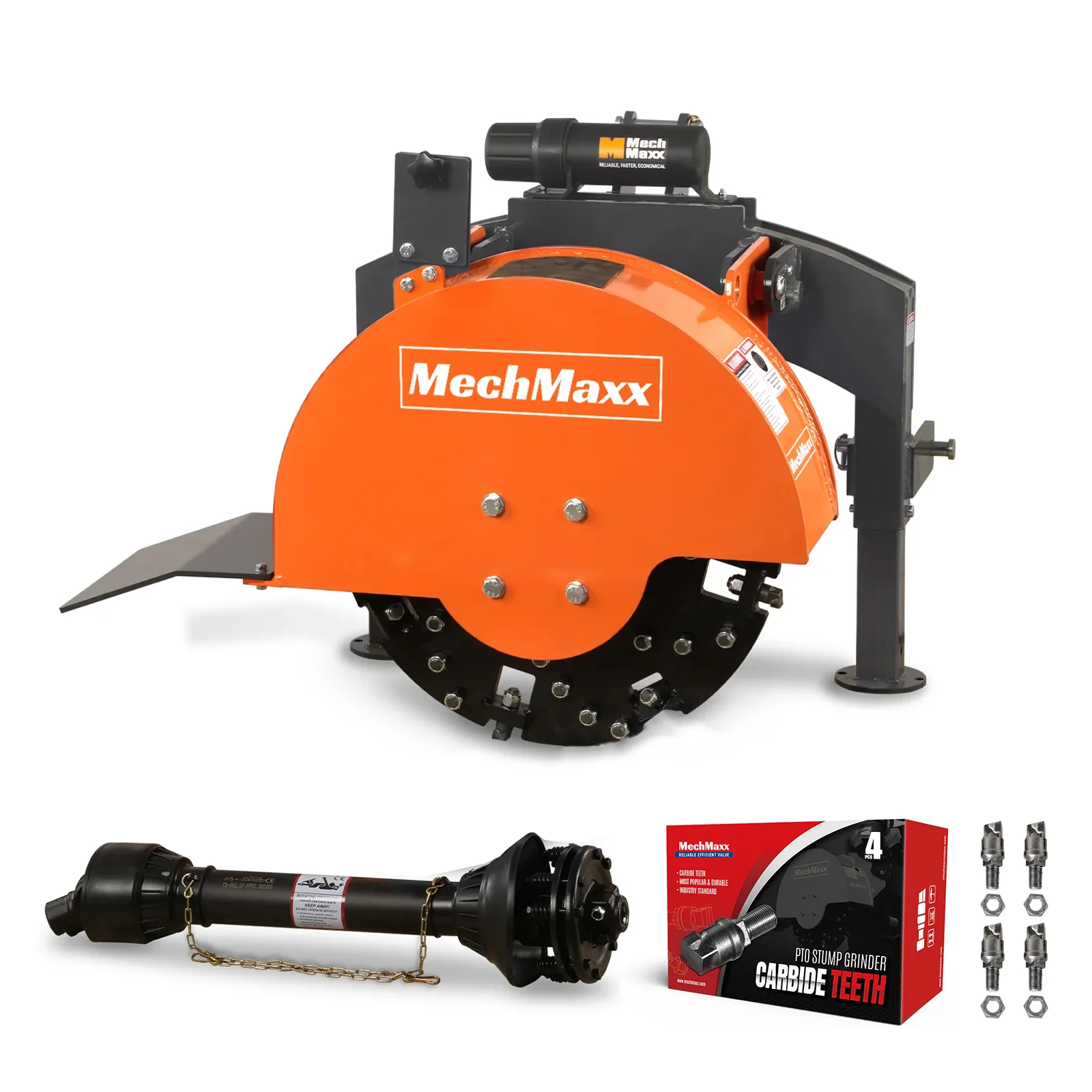 2025 MechMaxx SG24 Stobbenfrees met 3-Punts Aansluiting en PTO-aandrijving (34 Carbide Tanden) - Geschikt voor Tractors van 15-45 PK