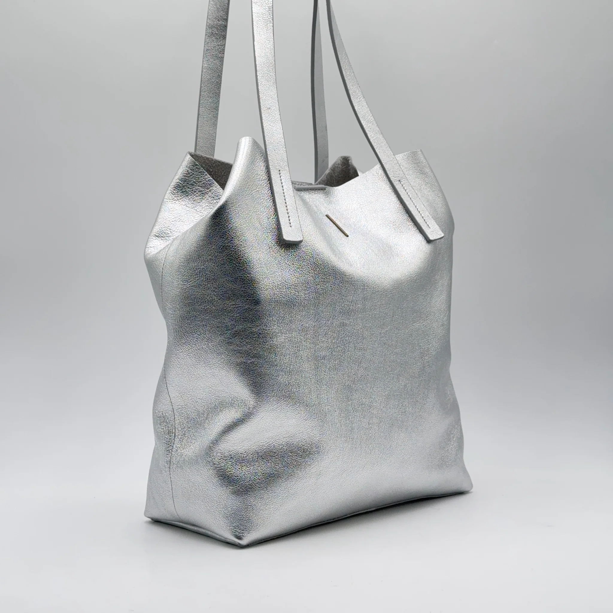 Alice bag laminato argento