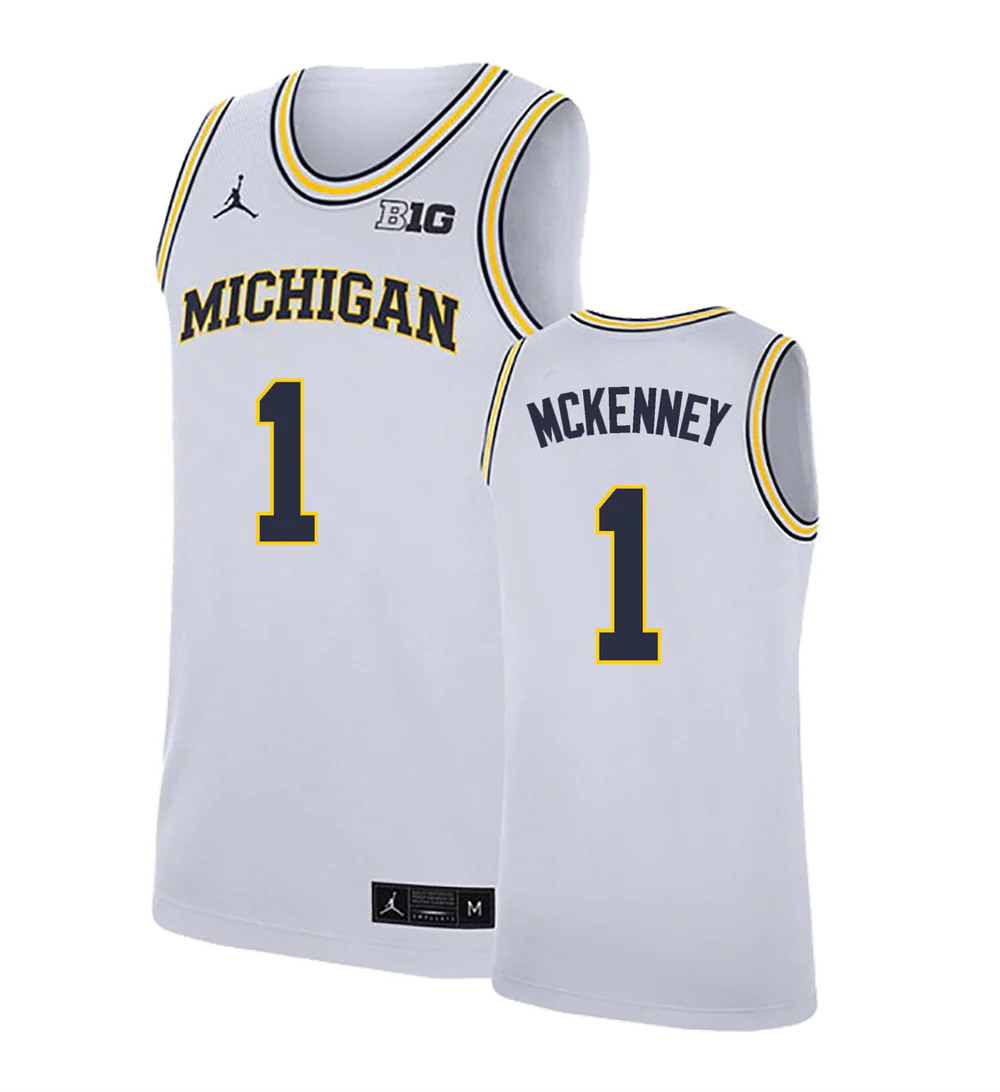 Men's #1 Trey McKenney Michigan Wolverines College Basketball Jersey