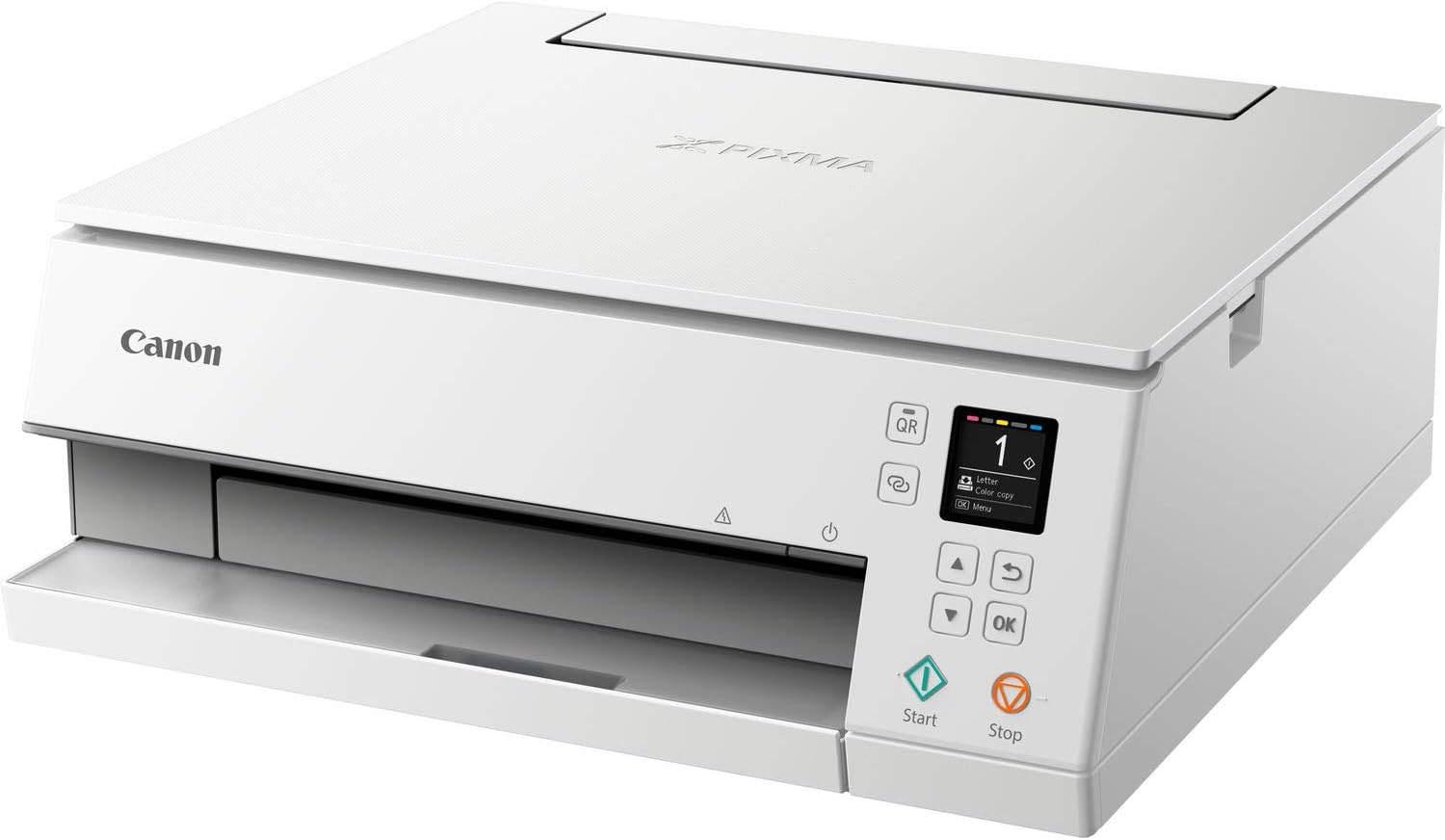 Canon PIXMA TS6350a Drucker Farbtintenstrahl Multifunktionsgerät DIN A4 (Fotodrucker, Scanner, Kopierer, OLED, 4.800x1.200 dpi, USB, WLAN, 5 separate Tinten, Duplexdruck, 2 Papierzuführungen), schwarz