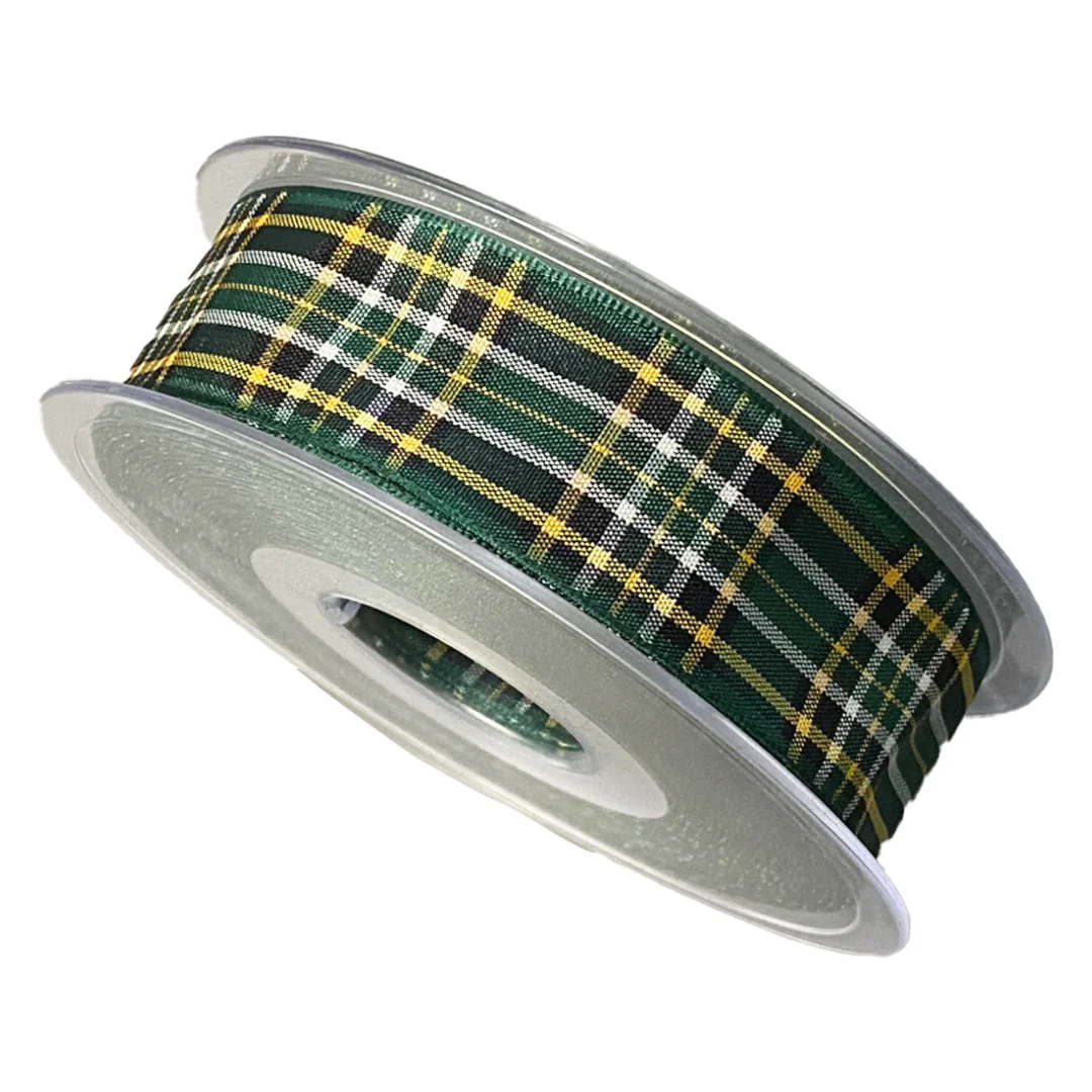 Tartan Ribbon Roll - Irish National 10mm Wide (25 meters)