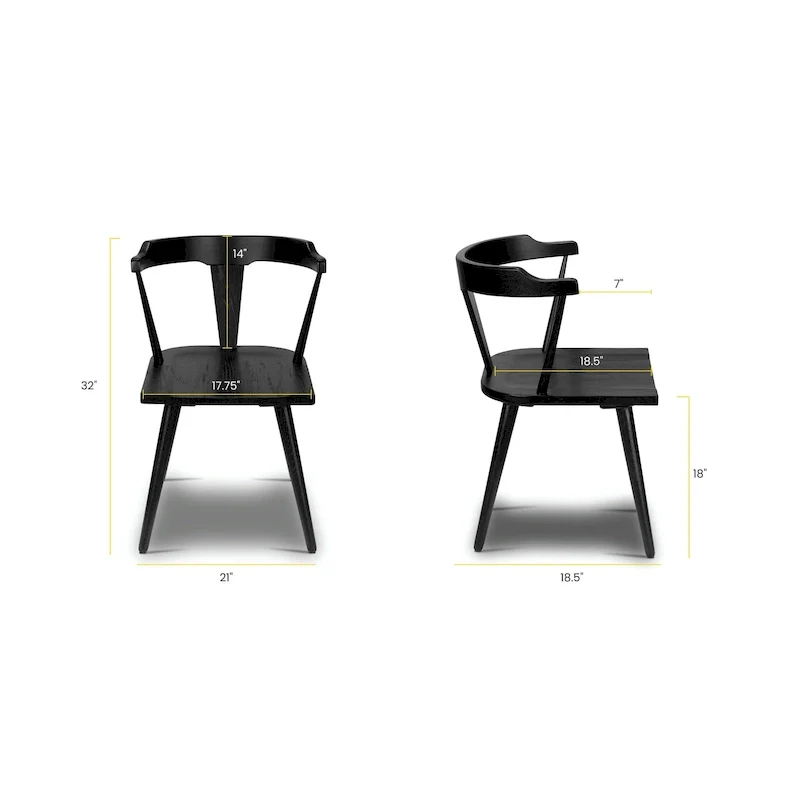 Poly & Bark Enzo Dining Chair - Solid Oak Wood