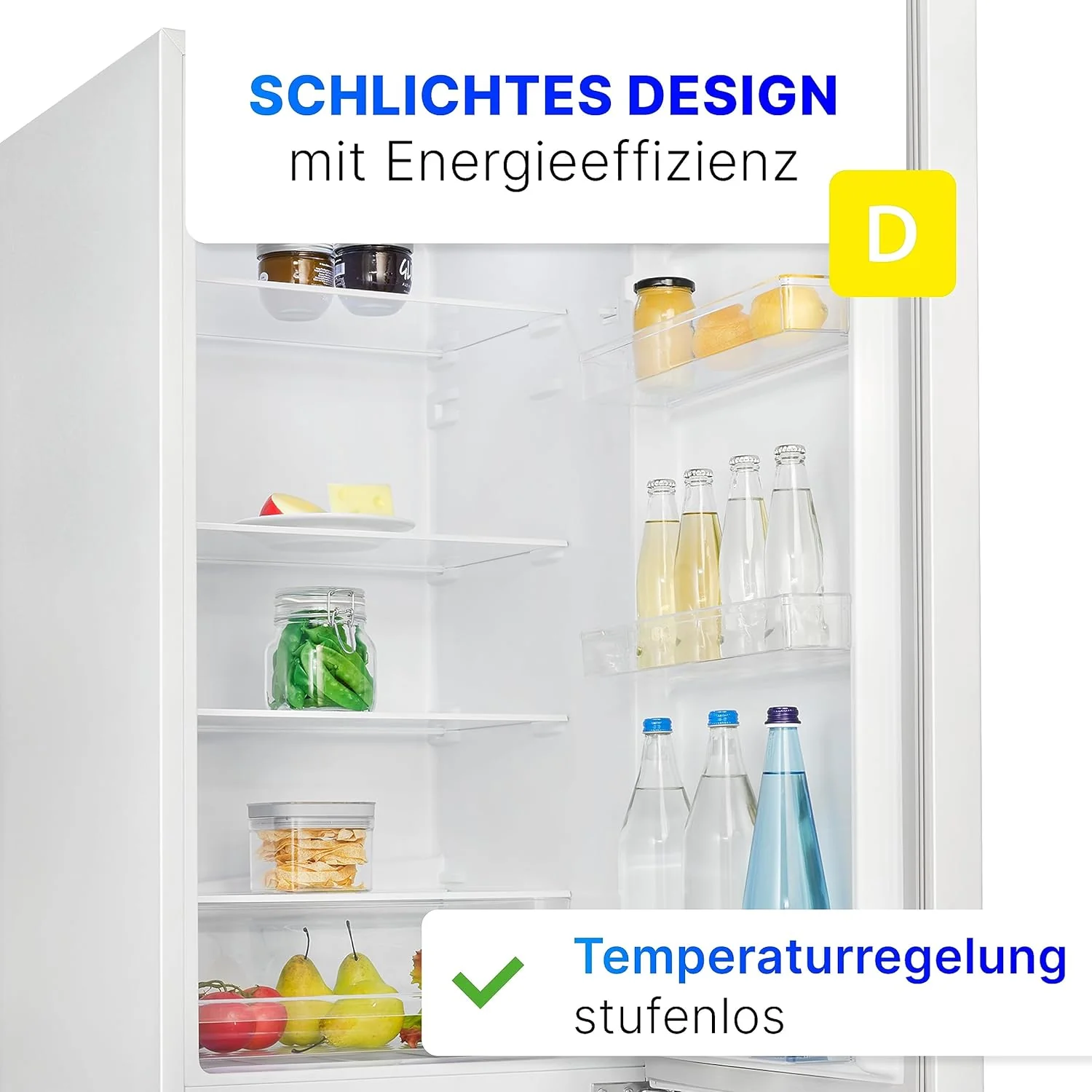 Combinazione frigo-congelatore Bomann®, capacità netta 269 L - Frigorifero: 198 L | Congelatore: 71 L, a risparmio energetico, silenzioso 39 dB, LED, porta reversibile, Altezza: 180 x Larghezza: 55 x Profondità: 55,8 cm - KG 184.1 bianco