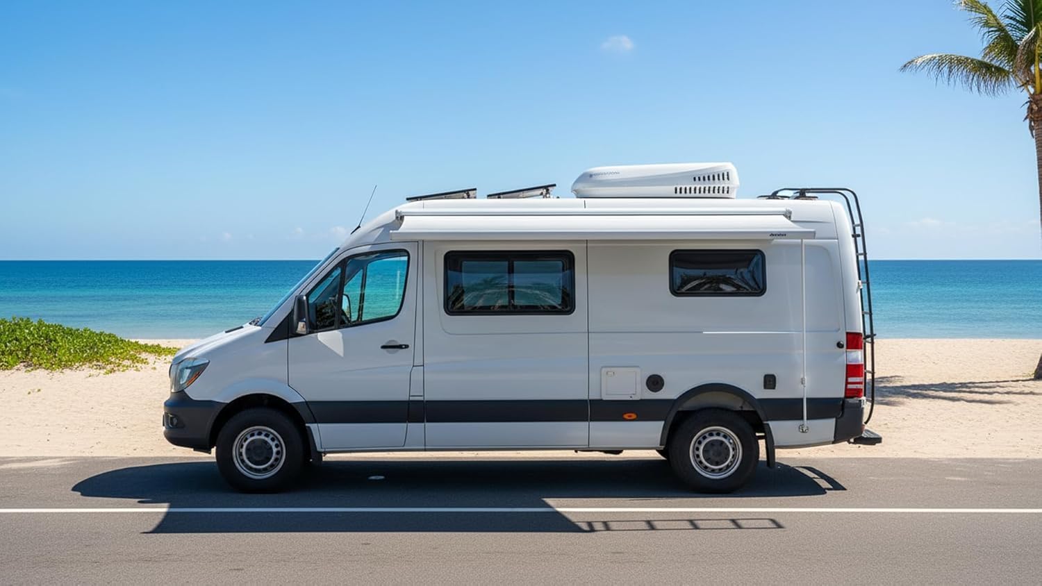 Belaire H2000K WLAN-Decken-Klimaanlage, 2,0 kW, Umkehrzyklus, 230 VAC, für Wohnmobil und Wohnwagen, Wohnmobil, effiziente Kühlung, Fernbedienung, LED-Display
