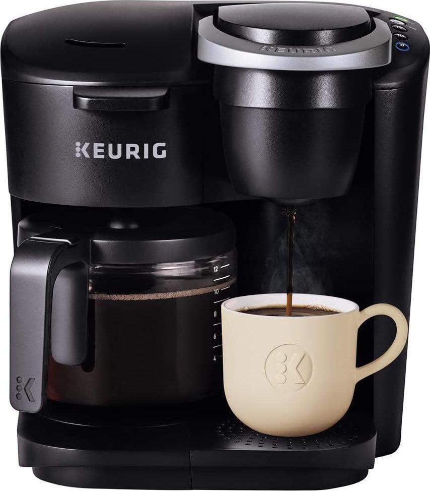 2026 Nuevo Keurig K-Duo Essentials cafetera de goteo con sistema de cápsulas K-Cup de una sola porción y jarra de 12 tazas, color negro