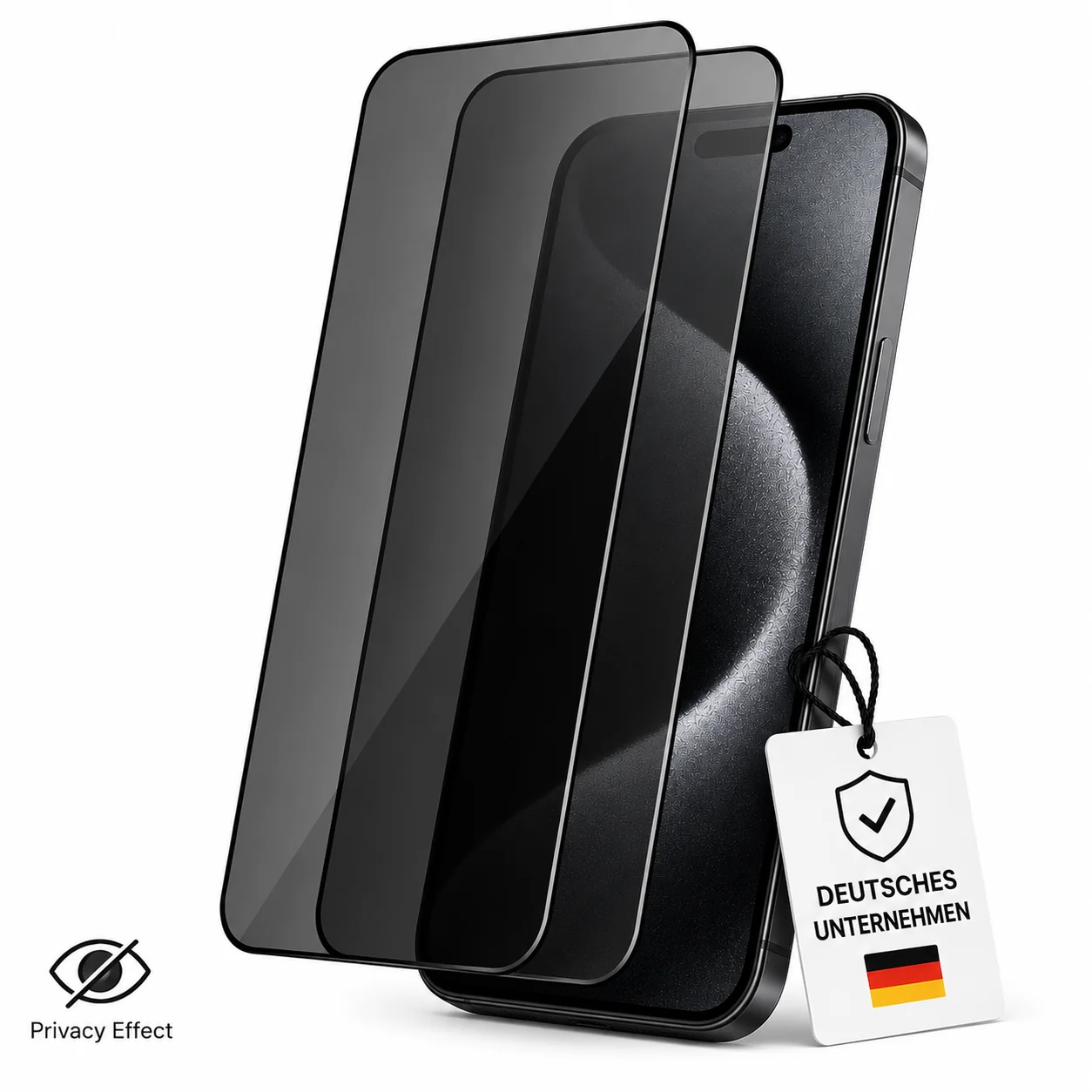 Privacy Displayschutzglas f��r iPhone | 9H Schutzglas mit Sichtschutz | Anti Spy