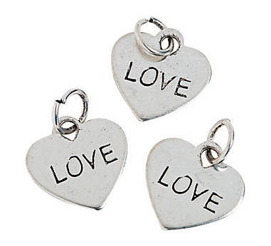Heart-Shaped Love Charms  | Metal 1/2 inch 36 PACK 20007