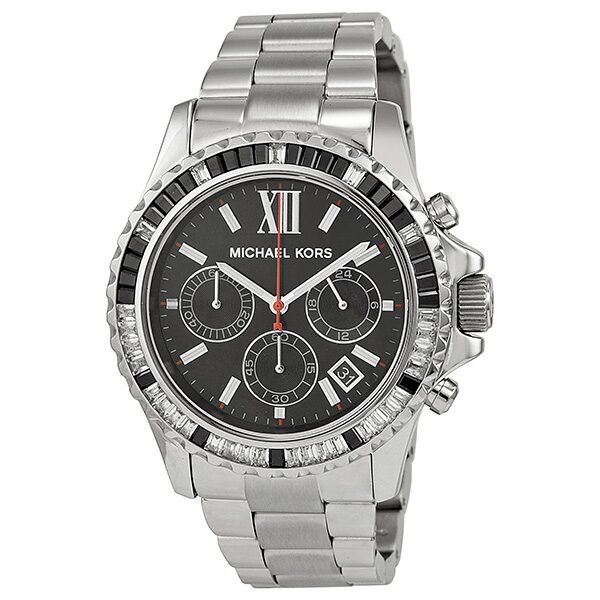 Michael Kors Everest Chronograph Black Dial Silver Women's Watch - MK5753