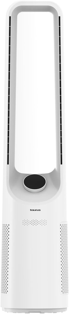 Taurus Babel Endless Turmventilator mit digitalem Brushless-Motor, sehr leise, 12 Geschwindigkeiten, LED-Touchscreen, Oszillation, 12-Stunden-Timer und Fernbedienung, Ventilator ohne A