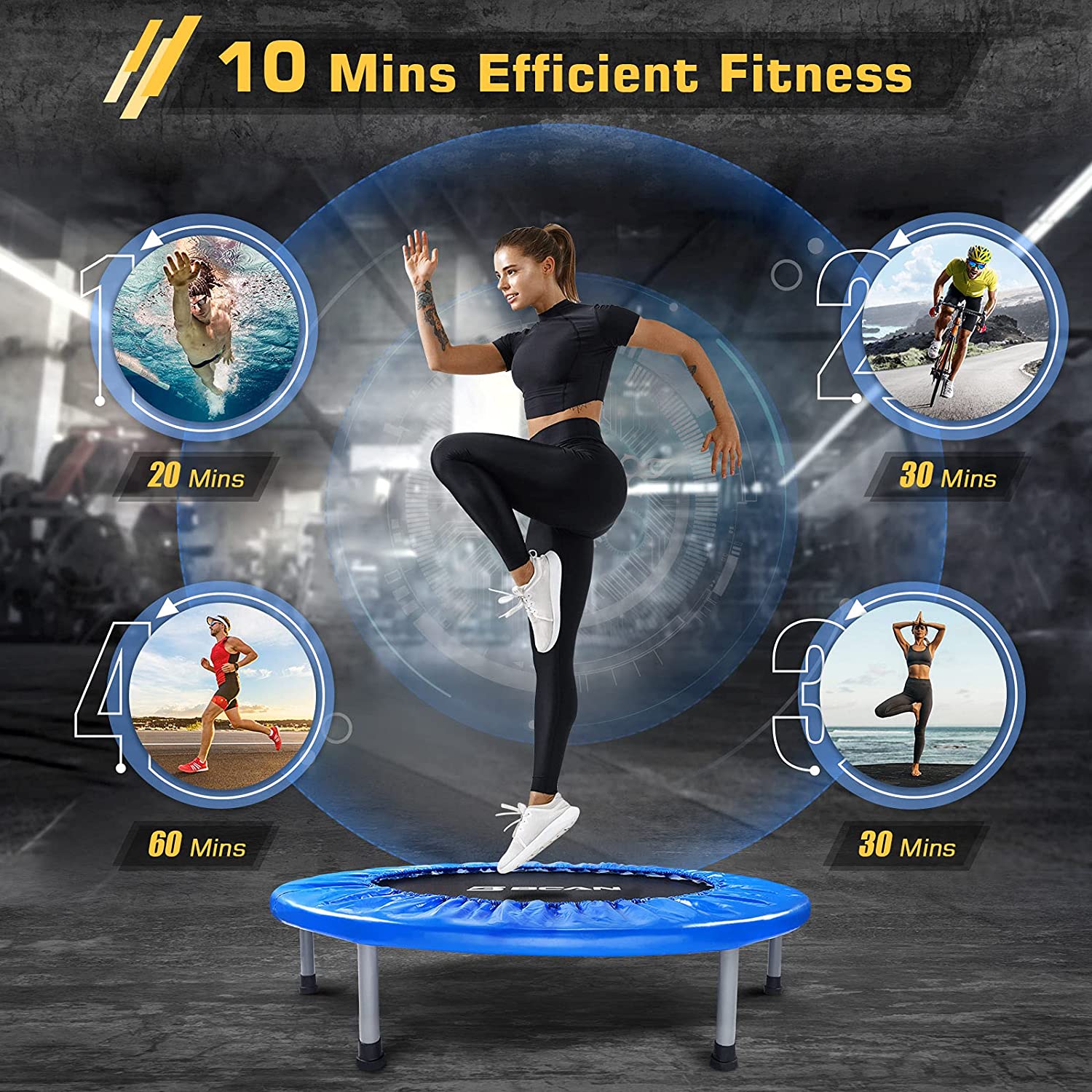 BCAN Trampolín Plegable de 38