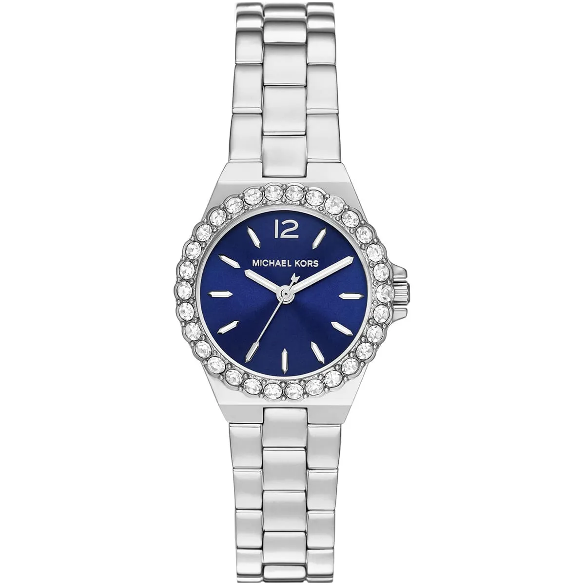 Michael Kors Mini Lennox Pavé Blue Dial Silver Women's Watch - MK7397