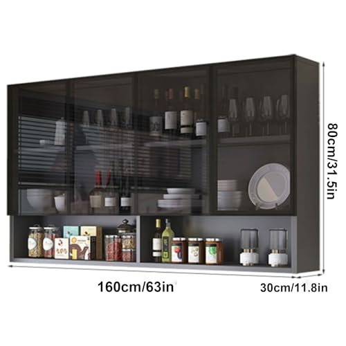 Innovativo armadietto portaoggetti da parete in vetro per bagno e cucina in legno massello balcone armadio nizer con ripiani regolabili 160 x 28 cm. : Amazon.it: Casa e cucina